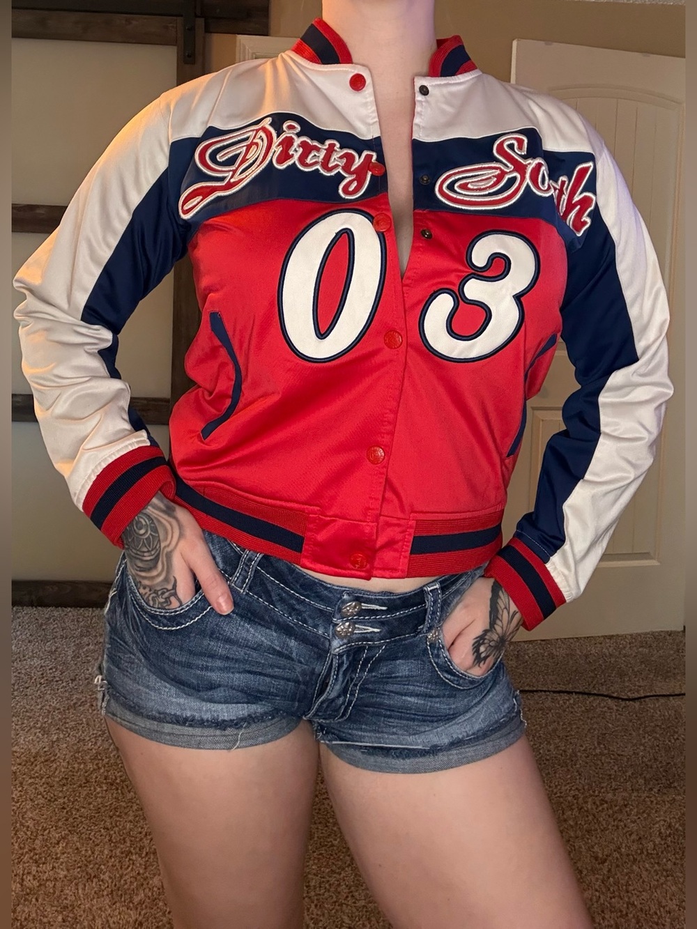 VTG dirty south varsity bomber jacket